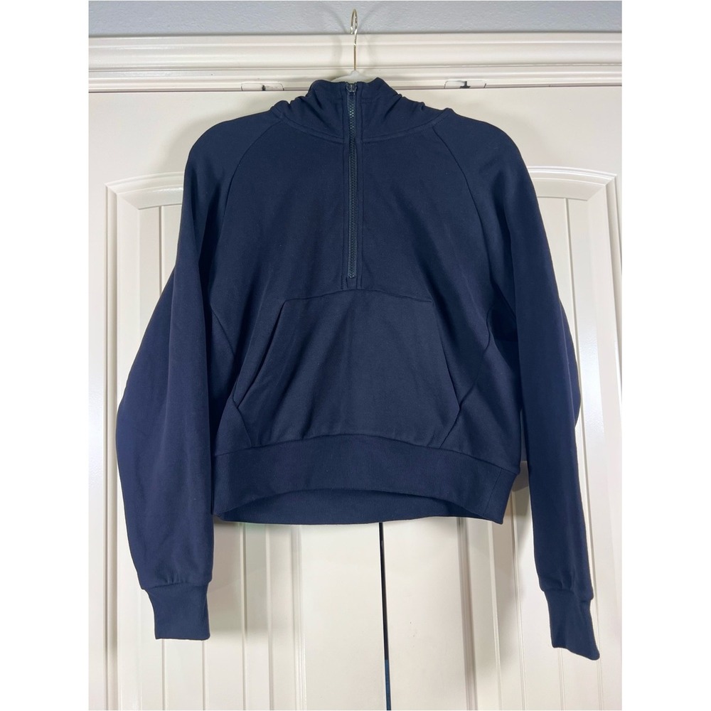 NWT Athleta Easy Forever Fleece‎ 1/2 Zip Hoodie Sweatshirt Black XS - Picture 3 of 11